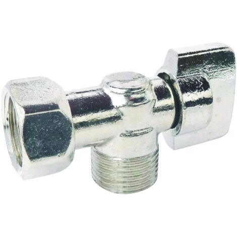 Robinet d'arrêt équerre pour WC - Ecrou tournant 3/8" - Poignée 1/4 de tour