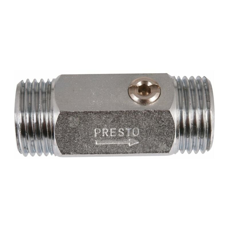 Robinet d'arrêt droit - mm G1/2' - avec joint filtre plat Presto