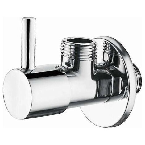 Robinet d'arrêt réglable avec poignée, robinet d'angle (1/2") pour cuisine et salle de bain, chromé