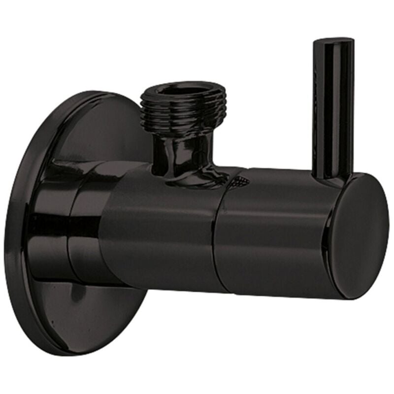 Lineabeta - Robinet d'arrêt rond avec sortie 3/8 en laiton noir