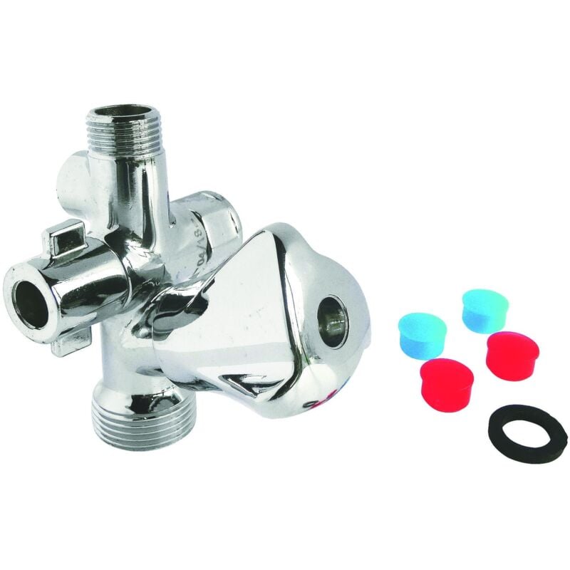 Robinet d'arrêt multifonctions - Arrivée F3/8' - Sortie M3/8', F1/4' et M3/4