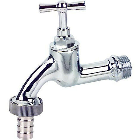 Robinet d'arrosage 1/2" avec embout olive chrome poli