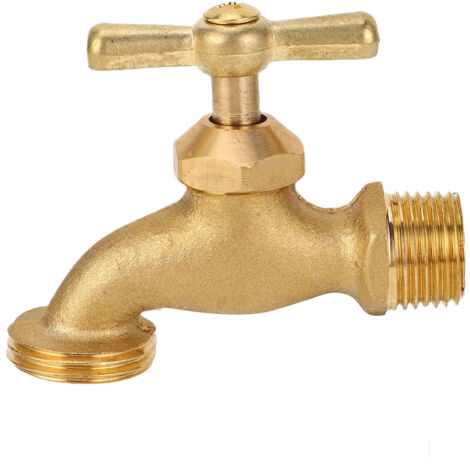 Robinet d'arrosage laiton, raccord MIP 1/2" et MHT 3/4", raccord plomberie durable pour jardin et irrigation