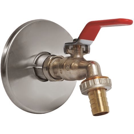 SOMATHERM FOR YOU Robinet d'arrosage orientable poignée plate 15/21-20/27 + Applique murale laiton chromé