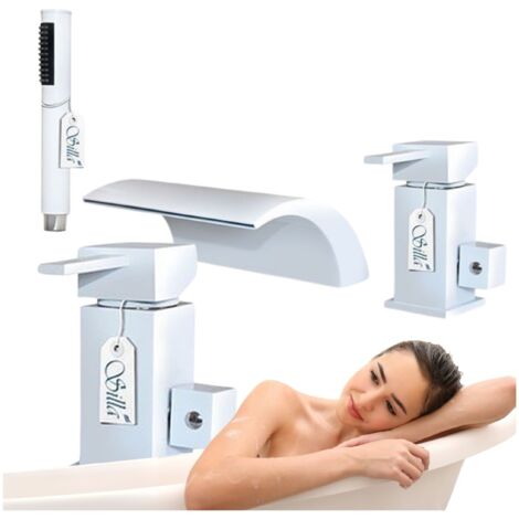 ROBINET DE BAIGNOIRE 3 TROUS CASCADE S-1006 BLANC