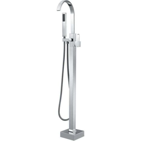 Robinet de baignoire autoportant, douche debout, robinet de baignoire sur pied avec douchette à main