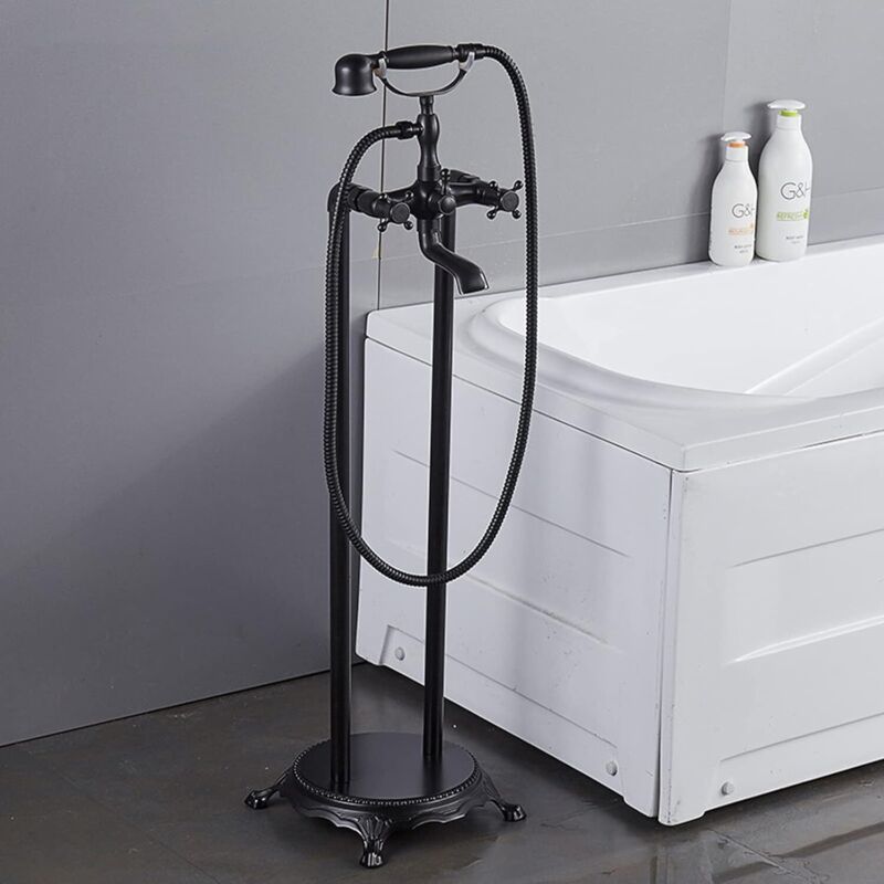 Robinet de baignoire autoportant vintage, robinet de baignoire sur pied, ensemble de robinetterie de baignoire sur pied, robinet de baignoire