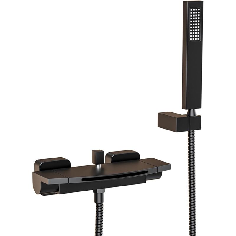 Robinet de baignoire cascade avec douchette, robinet de baignoire en laiton eau froide et chaude robinet de baignoire de salle de bain,
