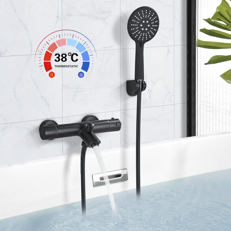 Robinet de baignoire cascade, robinet de baignoire avec interrupteur à pression, robinet de baignoire monomain en laiton, robinet de douche pour