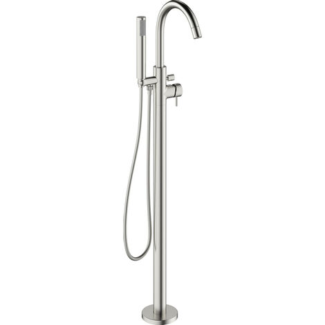 Robinet de baignoire Crosswater MPRO - sur pied - avec douchette à main - inox brossé