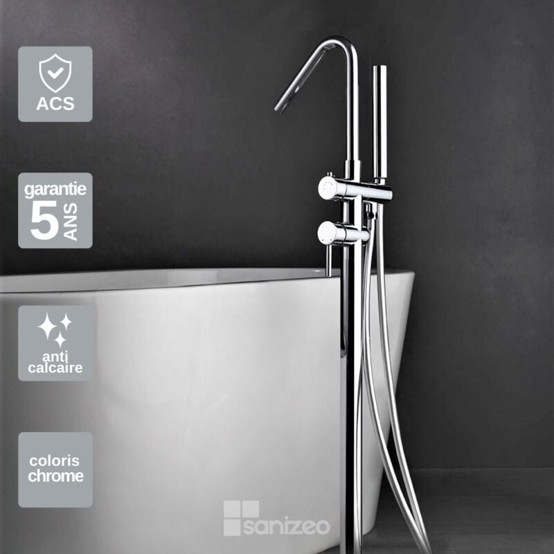 Imex Products - Robinet Mitigeur de Baignoire sur Pied Chrome imex corcega BBECO1