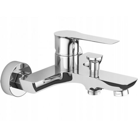 Robinet de baignoire mural RAILA en chrome noir