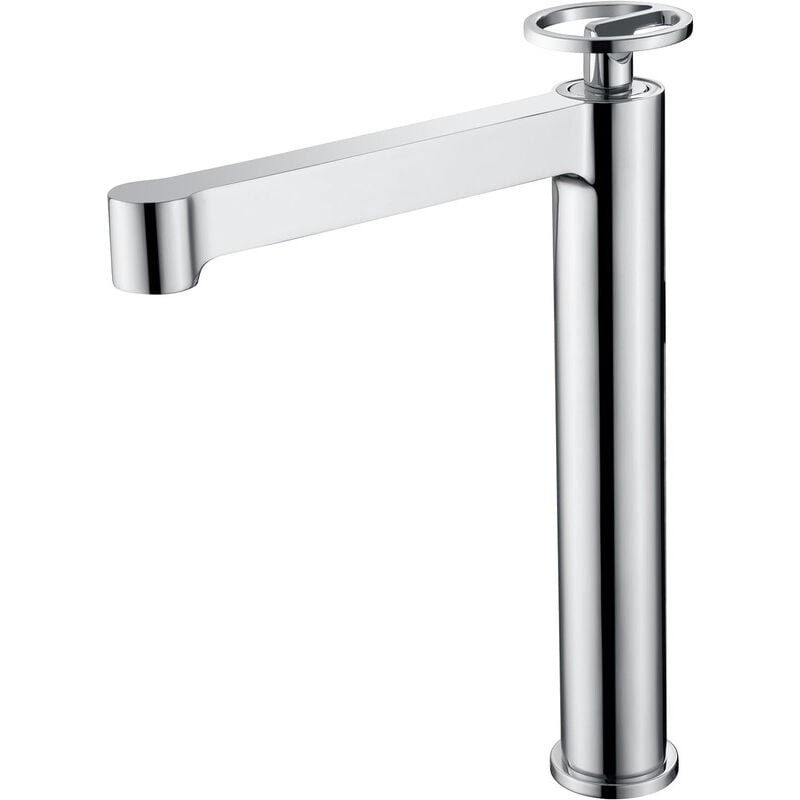 Robinet de lavabo haut en laiton, Robinet monocommande à bec long - Robinet de salle de bain haut Couleur Chrome