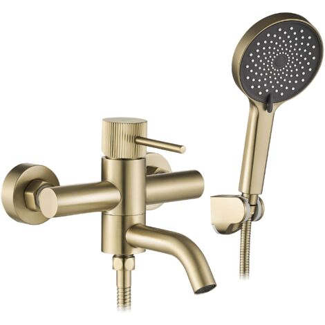 Robinet De Baignoire Rea Lungo Stripe Brush Gold