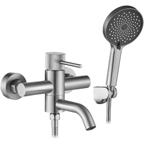 Robinet De Baignoire Rea Lungo Stripe Brush Steel