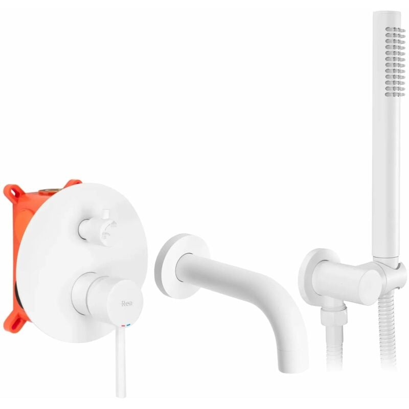 Robinet de baignoire REA lungo white encastré + box