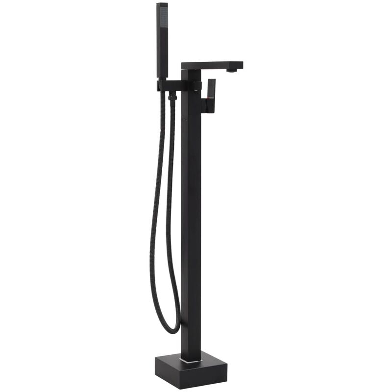 Robinet de baignoire salle de bain sur pied acier inoxydable 90 cm noir