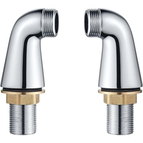 REDROAD Robinet de baignoire sur plan, robinet de baignoire standard, colonne de douche, pieds adaptateur, rallonge, corps en laiton massif, finition chromée, G3/4