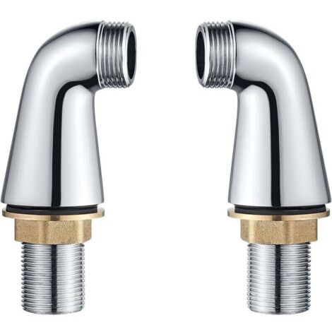 Robinet de baignoire sur plan, robinet de baignoire standard, colonne de douche, pieds adaptateur, rallonge, corps en laiton massif, finition chromée, G3/4