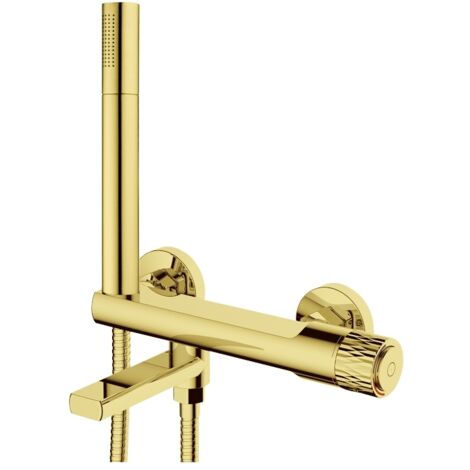 Robinet de bain Mexen Diamond avec ensemble de douche, doré - 71530-50