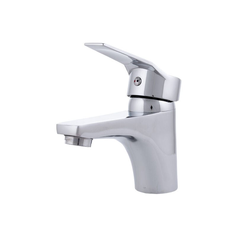 Robinet d'évier en alliage de zinc, plaqué chrome, eau chaude-froide, tuyaux, bec bas, poignée unique [QLI-FA-8701]