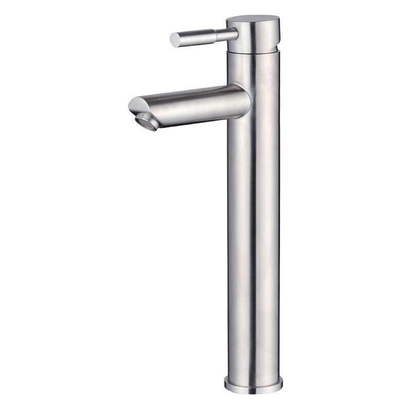 Robinet de bassin froid simple, robinet monotrou en acier inoxydable pour lavabo de salle de bain, nickel brossé