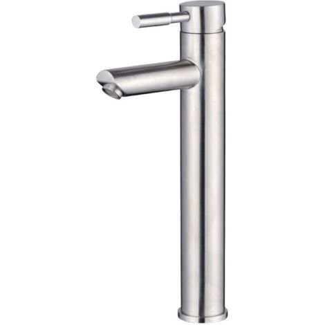 Robinet de bassin froid simple, robinet monotrou en acier inoxydable pour lavabo de salle de bain, nickel brossé