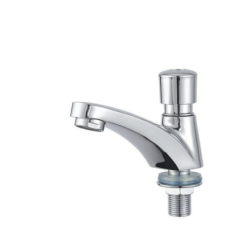 Robinet de bassin temporisé tout cuivre Fermeture automatique simple eau froide Robinet économiseur d'eau type presse (alliage généralement)