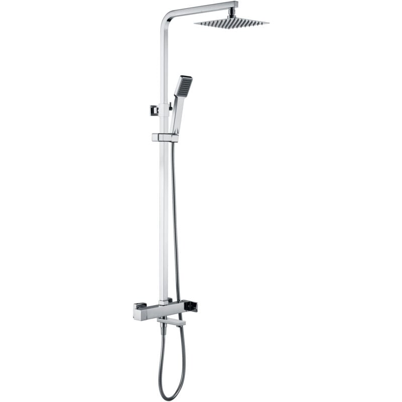 Mice Collection - Ensemble baignoire et colonne de douche avec robinet - Barre de douche avec robinetterie thermostatique en Chrome - Thermostatique