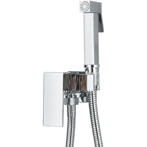 Robinet de Bidet, robinet douche en laiton, mélangeur lave-linge, d'eau froide et chaude, grue carrée, pomme pulvérisation, robinets toilettes(Chrome Polish) Chrome Polish 1 UK