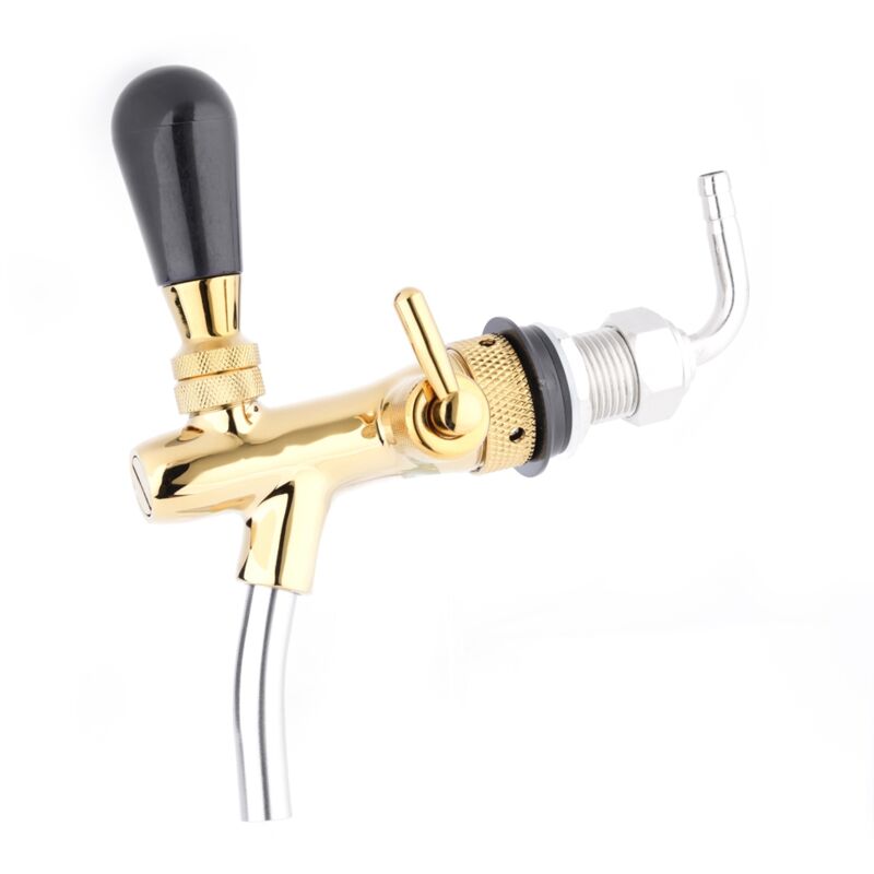 Ugreat - Robinet de Bière Réglable en Acier Inoxydable G5 / 8, Poignée de Queue de Robinet pour Bar, Hôtel, Restaurant, Maison et Autres Scènes (or)