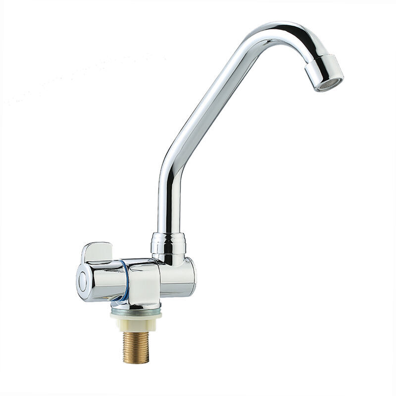 Robinet de camping-car pliable rotatif à poignée unique/robinet de cuisine mural pour camping-car