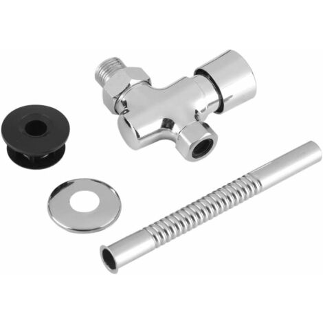 Robinet de Chasse pour urinoir WC en Alliage de Zinc Bouton Type Manuel Surface Mounted Delay Push Arrêt Automatique Accessoire de Salle de Bain（1 pcs）,HANBING