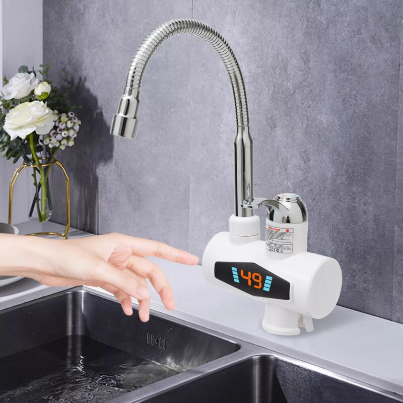 Gojoy - Robinet de chauffage électrique robinet de cuisine en acier inoxydable avec led de cuisine lisible