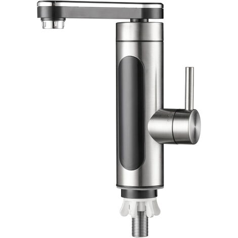 Robinet de chauffe-eau électrique 220V, robinet de chauffage électrique Affichage LCD de la température Rotation de mélange à 360º Robinet de cuisine avec chauffe-eau instantané pour cuisine, salle de