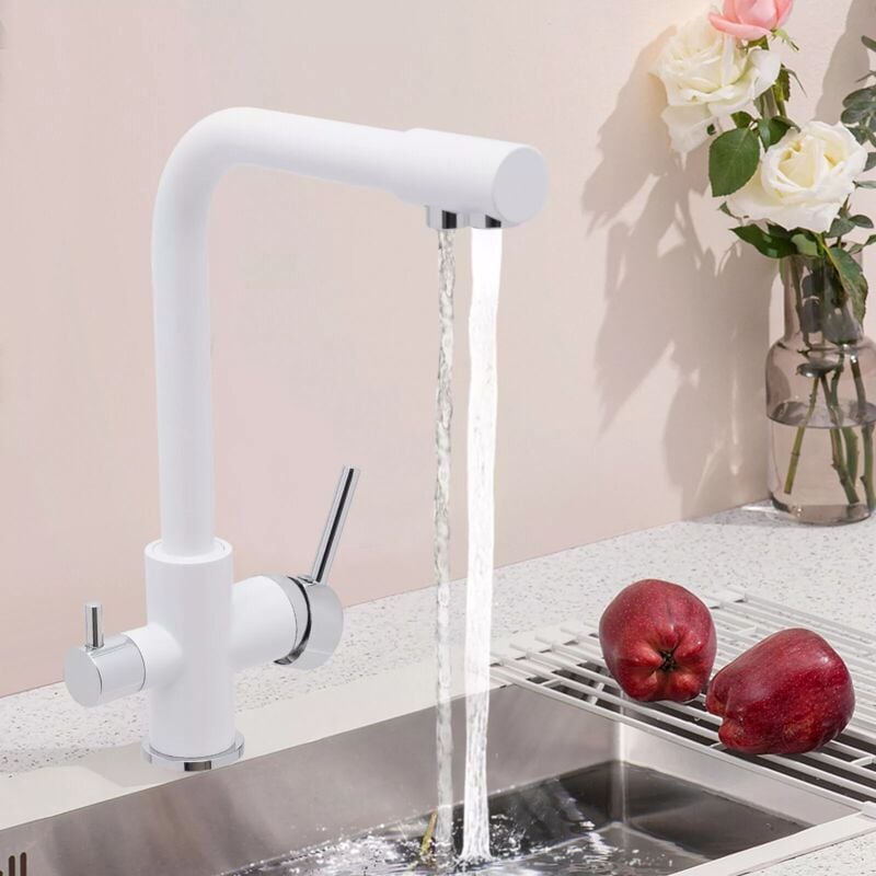 Gojoy - Robinet De Cuisine 3 Voies Filtre à Eau Robinet D'Eau Potable Robinet D'Évier En Acier Inoxydable 360