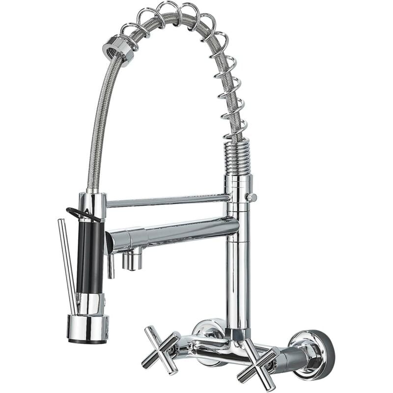 Suguword - Robinet de cuisine 360 ° rotatif extracteur douche avec 2 buses robinet en acier inoxydable,Chrom