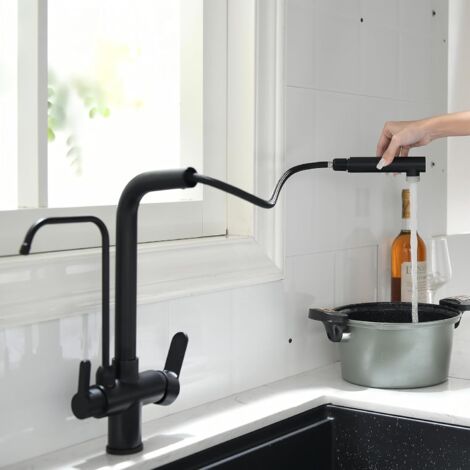 Robinet de cuisine à 3 voies avec douchette extractible