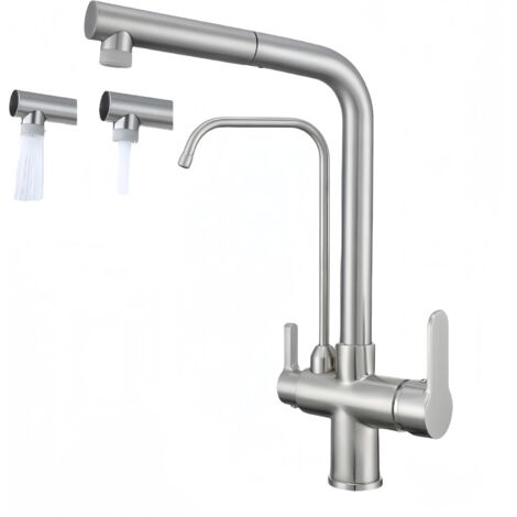 Robinet De Cuisine À 3 Voies Avec Douchette Extractible
