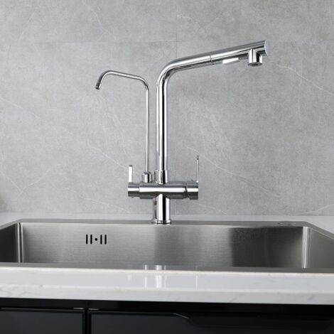 Robinet de cuisine à 3 voies avec douchette extractible