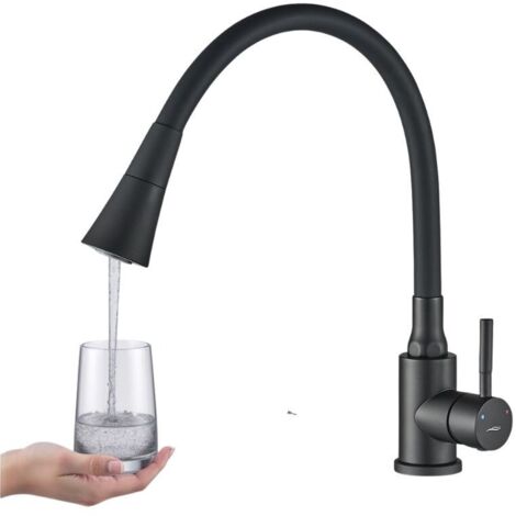 Robinet de cuisine à bec flexible noir SELVA Kuchinox