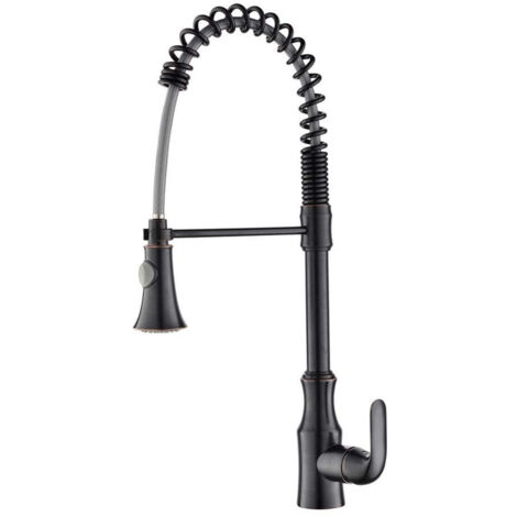 Robinet de cuisine à poser noir de chez Hudor () mitigeur de cuisine idéal pour une cuisine au style moderne, antique, classique, ou industriel Marque engagée ( °  ° ) = ('-') Luttons contre le gaspil