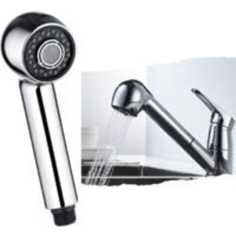 Robinet de cuisine à tête de pulvérisation de rechange Pomme de douche amovible Robinet à 2 fonctions Buse de pulvérisation universelle G1/2 « Connecteur mitigeur pour évier de cuisine