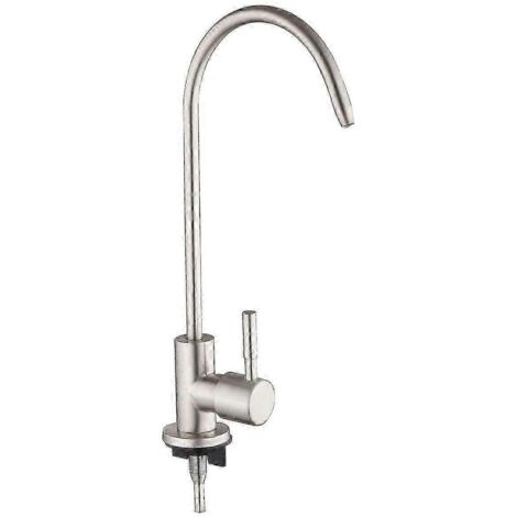 Robinet de cuisine avec alimentation directe en eau potable, finition en acier inoxydable noir mat, système de filtration d'eau de cuisine