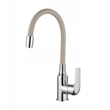 Robinet de cuisine avec bec flexible, beige Elza