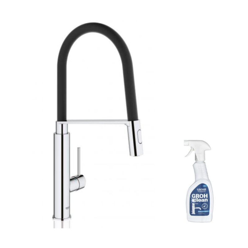 Grohe - Robinet de cuisine avec douchette Feel Quickfix chromé + nettoyant GrohClean