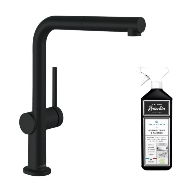 Hansgrohe - Robinet de cuisine avec douchette Talis M54 270 noir mat + nettoyant Briochin