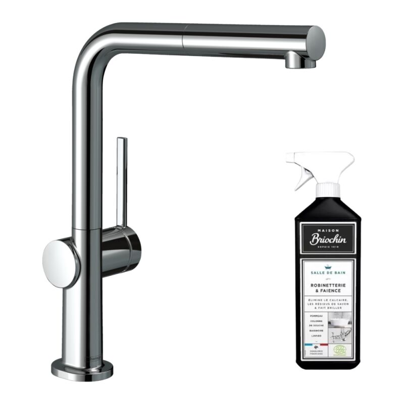 Hansgrohe - Robinet de cuisine avec douchette Talis M54 270 sBox chromé + nettoyant Briochin