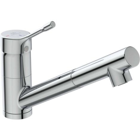 Robinet de cuisine avec douchette IDEAL STANDARD Ceralook bec bas chromé