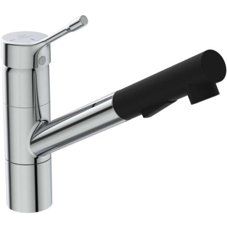 Robinet de cuisine avec douchette IDEAL STANDARD Ceralook chromé et noir